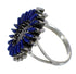 Genuine Sterling Silver Water Wave And Lapis Needlepoint Ring Size 5 YX89568
